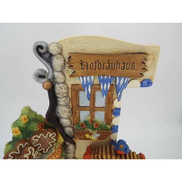 Goebel Bavarian Biergarten Hummelscape 1016-D with Pretzel Boy Figurine - Picture 5 of 16